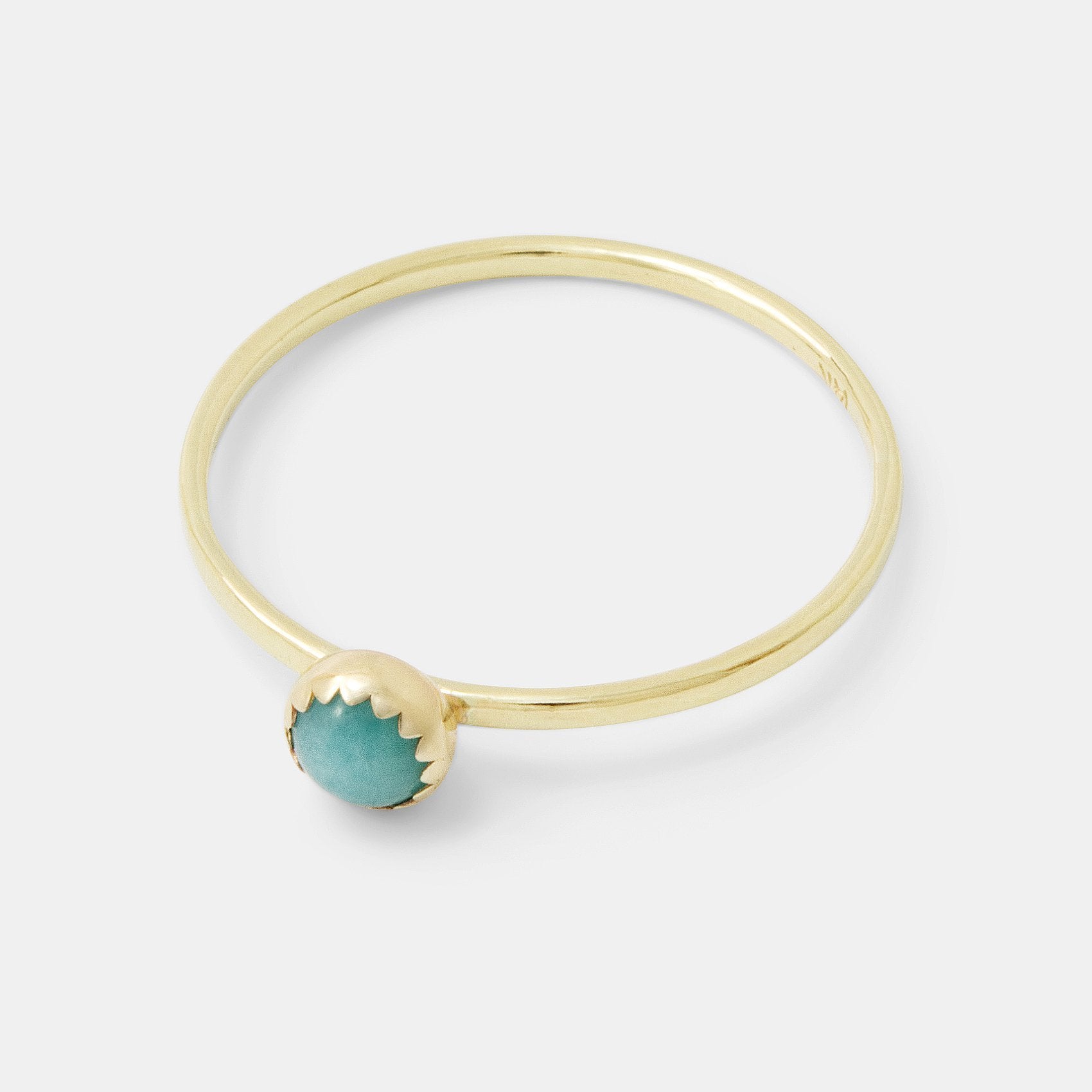 Amazonite & Solid Gold Stacking Ring