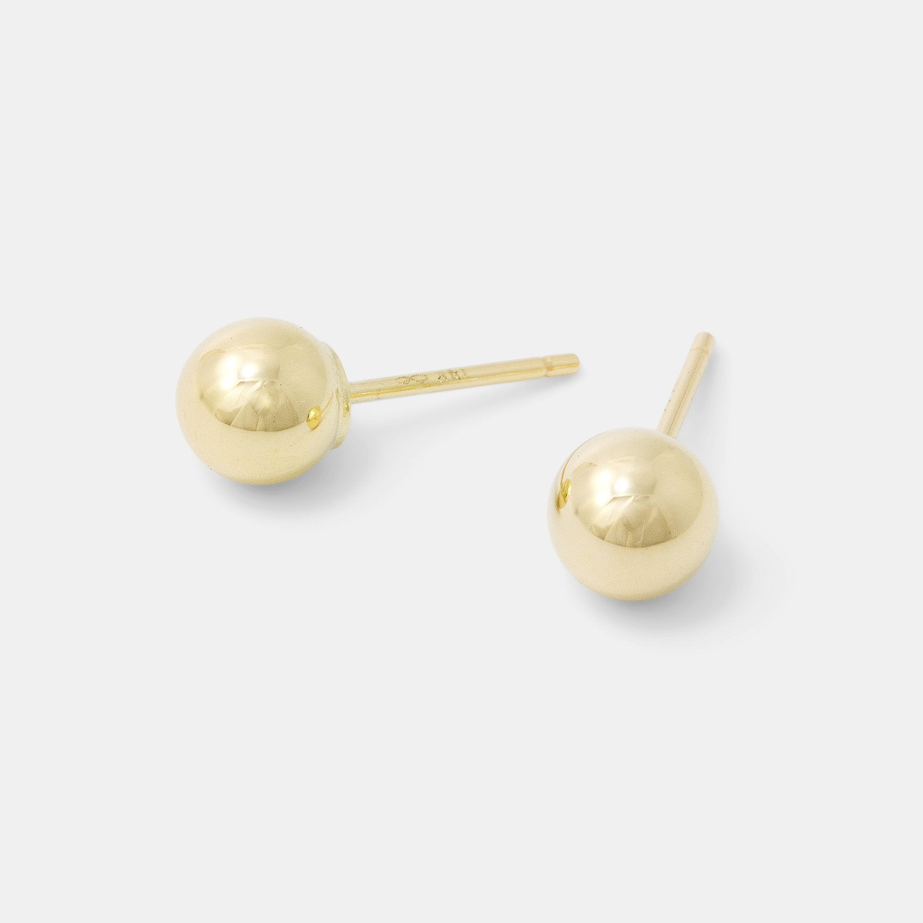 Large Solid Gold Ball Stud Earrings