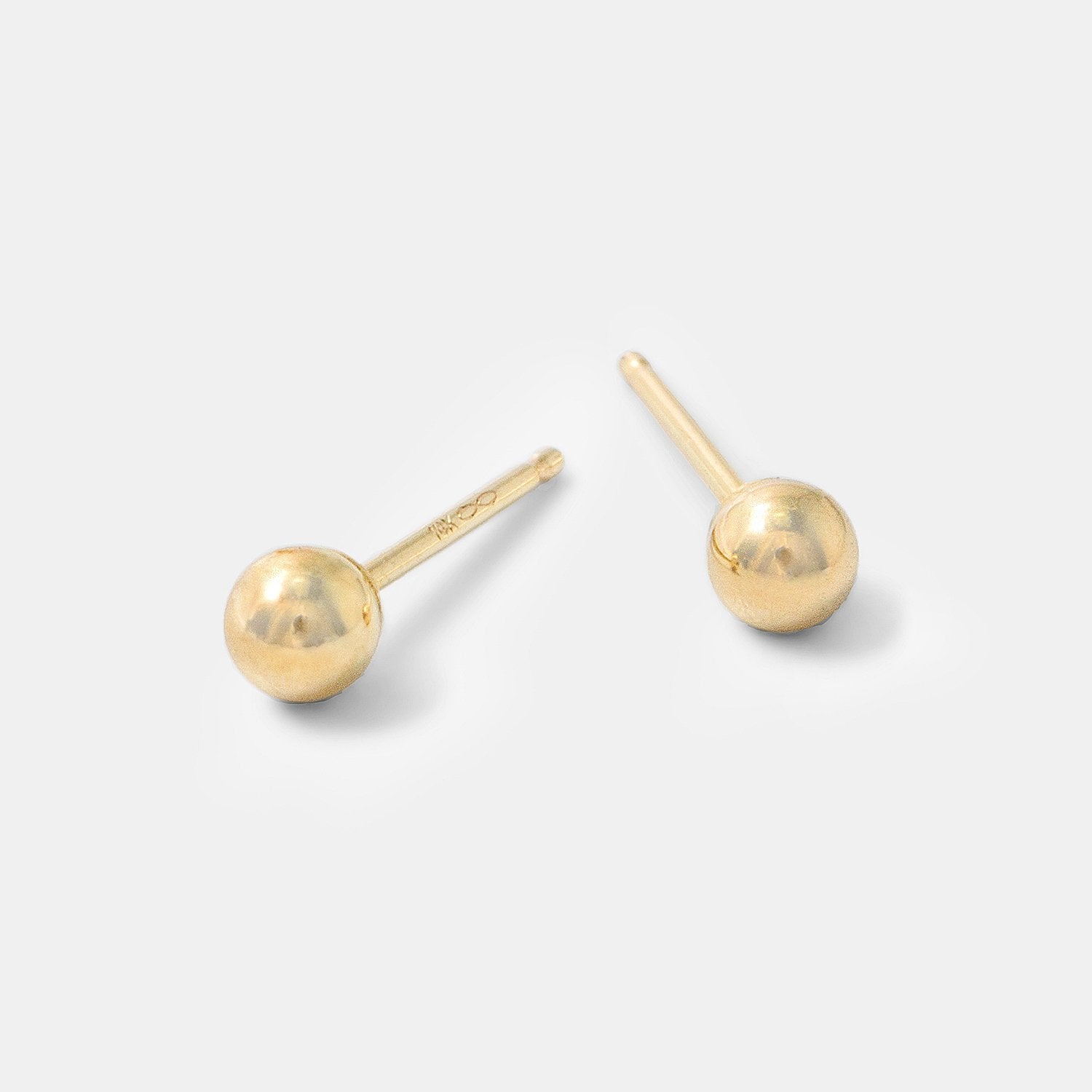 Small Solid Gold Ball Stud Earrings