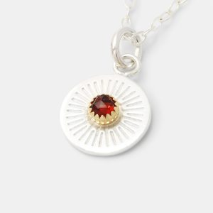 Birthstone Silver Pendant: Garnet