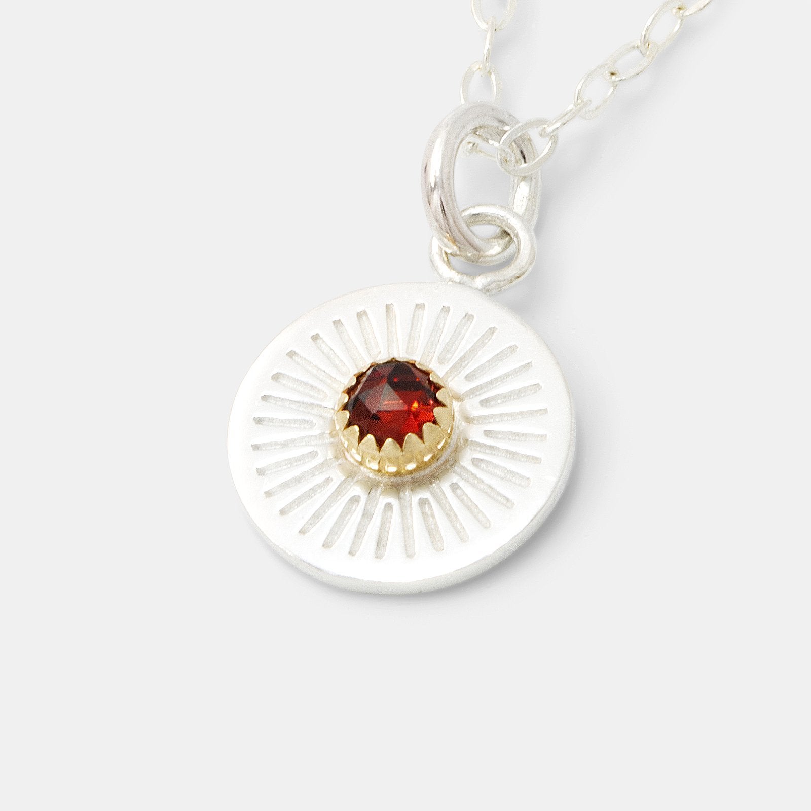 Birthstone Silver Pendant: Garnet