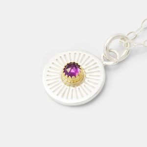 Birthstone Silver Pendant: Amethyst