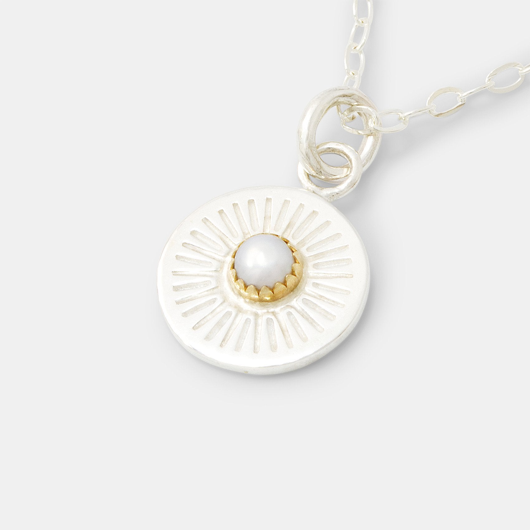 Birthstone Silver Pendant: Pearl