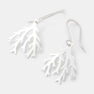 Branch Coral Sterling Silver Dangle Earrings