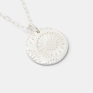Coral Texture Silver Pendant Necklace
