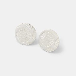 Coral Texture Silver Stud Earrings