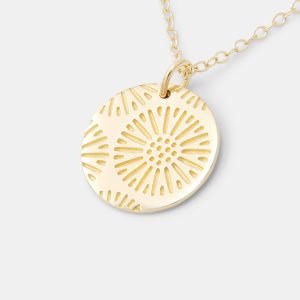 Coral Texture Solid Gold Pendant Necklace