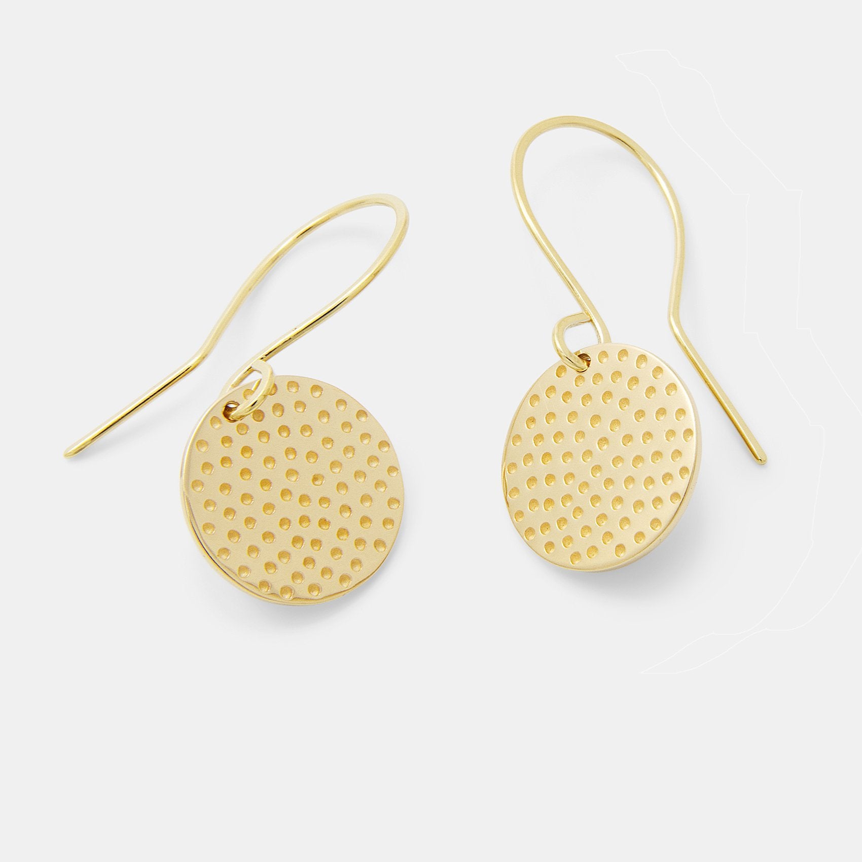 Dots Texture Solid Gold Drop Earrings