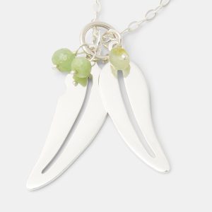 Eucalyptus Leaves & Chrysoprase Silver Necklace
