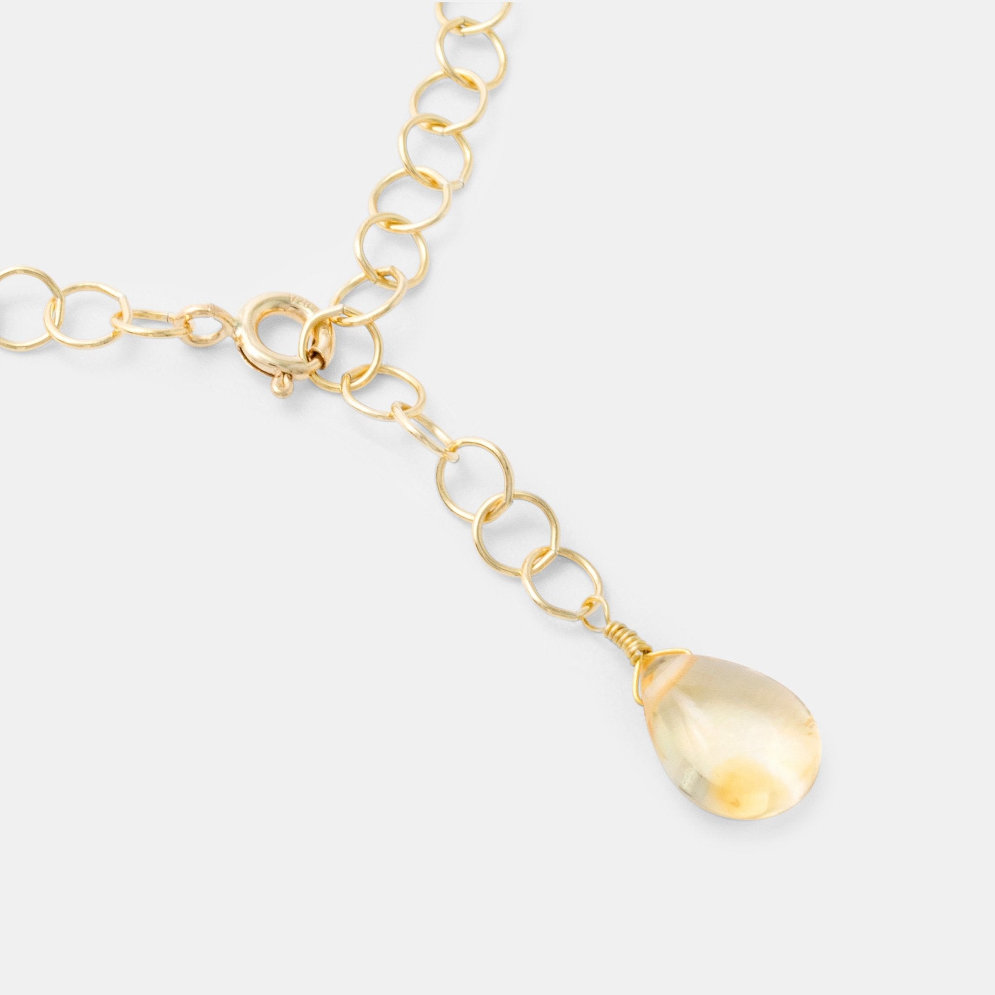 Citrine & Gold Filled Chain Necklace