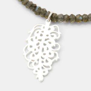 Grevillea Flower on Labradorite Gemstone Necklace