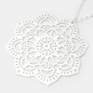 Mehndi Mandala Silver Pendant Necklace