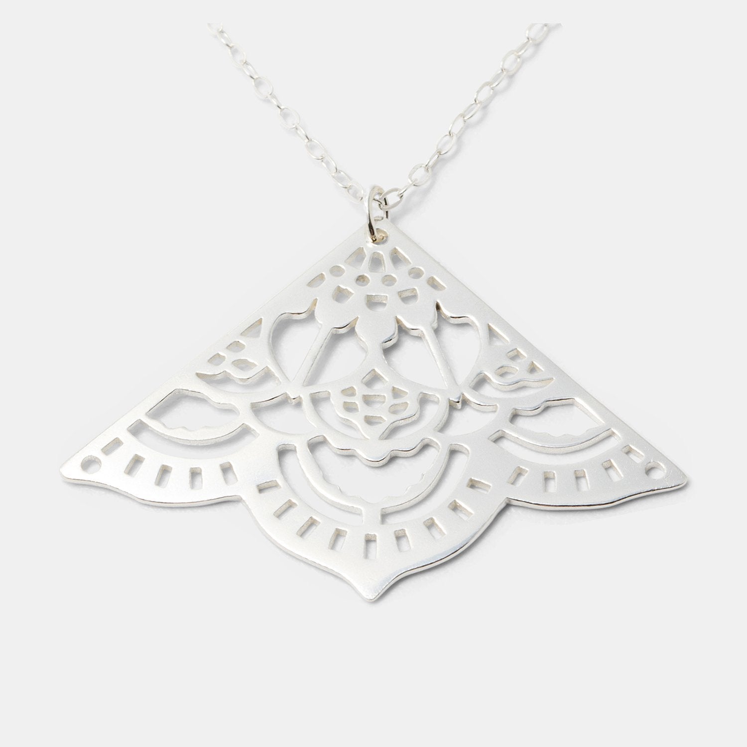 Mehndi Sterling Silver Pendant Necklace