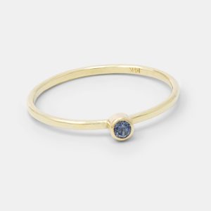 Montana Sapphire & Solid Gold Stacking Ring
