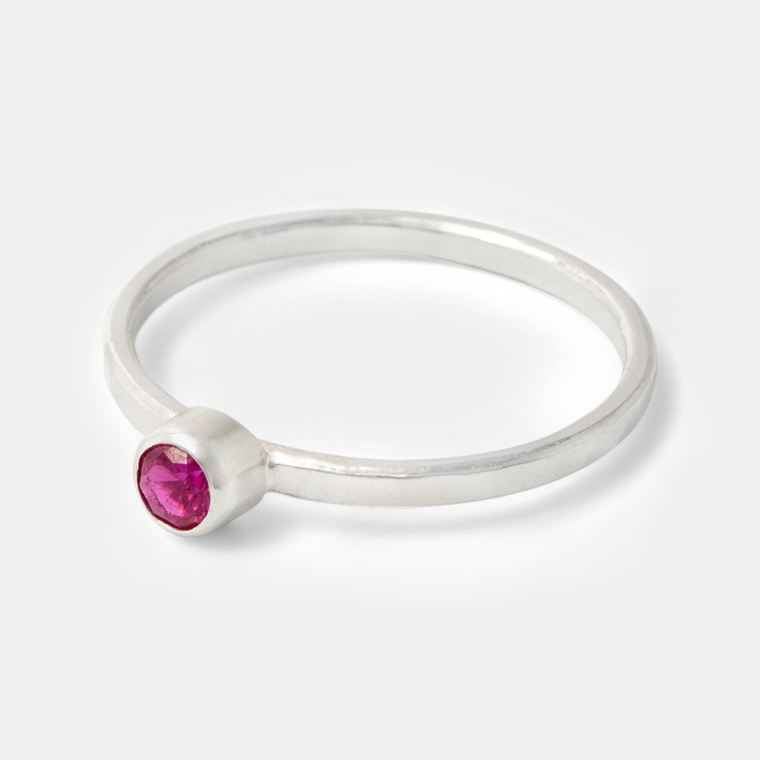 Ruby Silver Stacking Ring