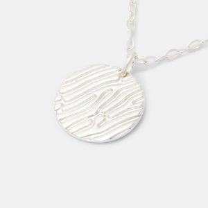 Sand Texture Sterling Silver Pendant Necklace