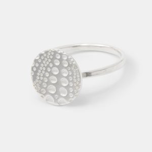 Sea Urchin Texture Silver Cocktail Ring