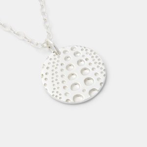 Sea Urchin Texture Silver Pendant Necklace