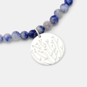 Seagrass Texture on Sodalite Beaded Bracelet