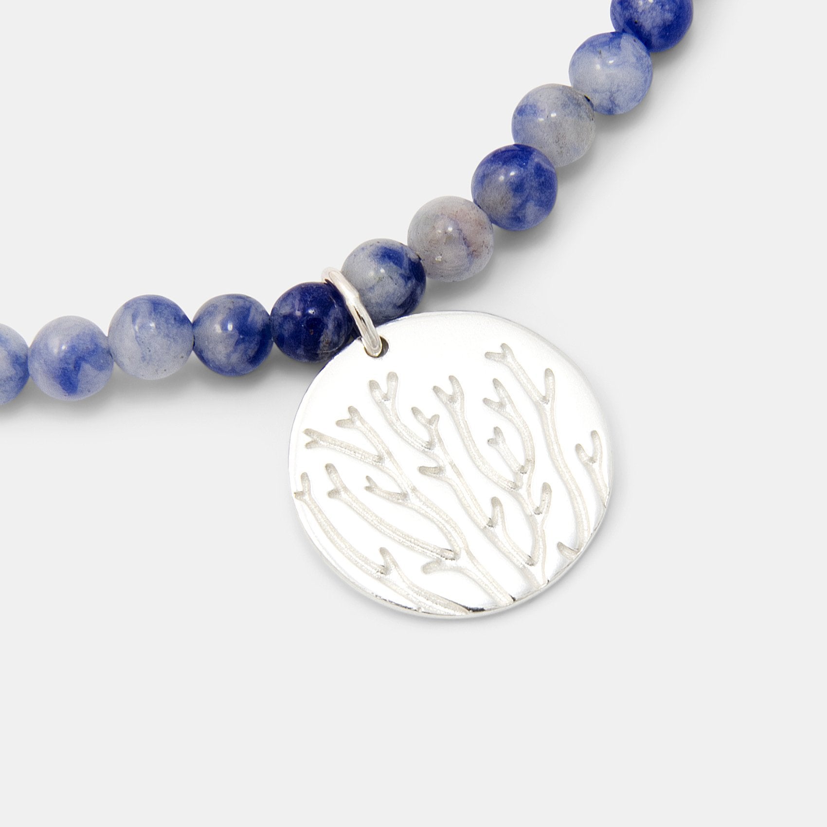 Seagrass Texture on Sodalite Beaded Bracelet