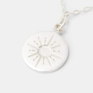 Starburst Amulet Silver Pendant Necklace