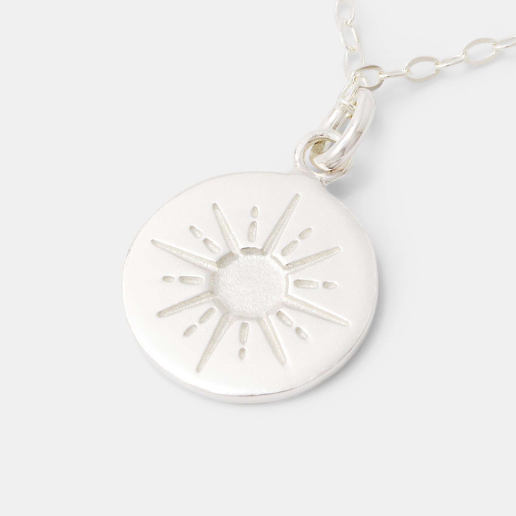 Starburst Amulet Silver Pendant Necklace