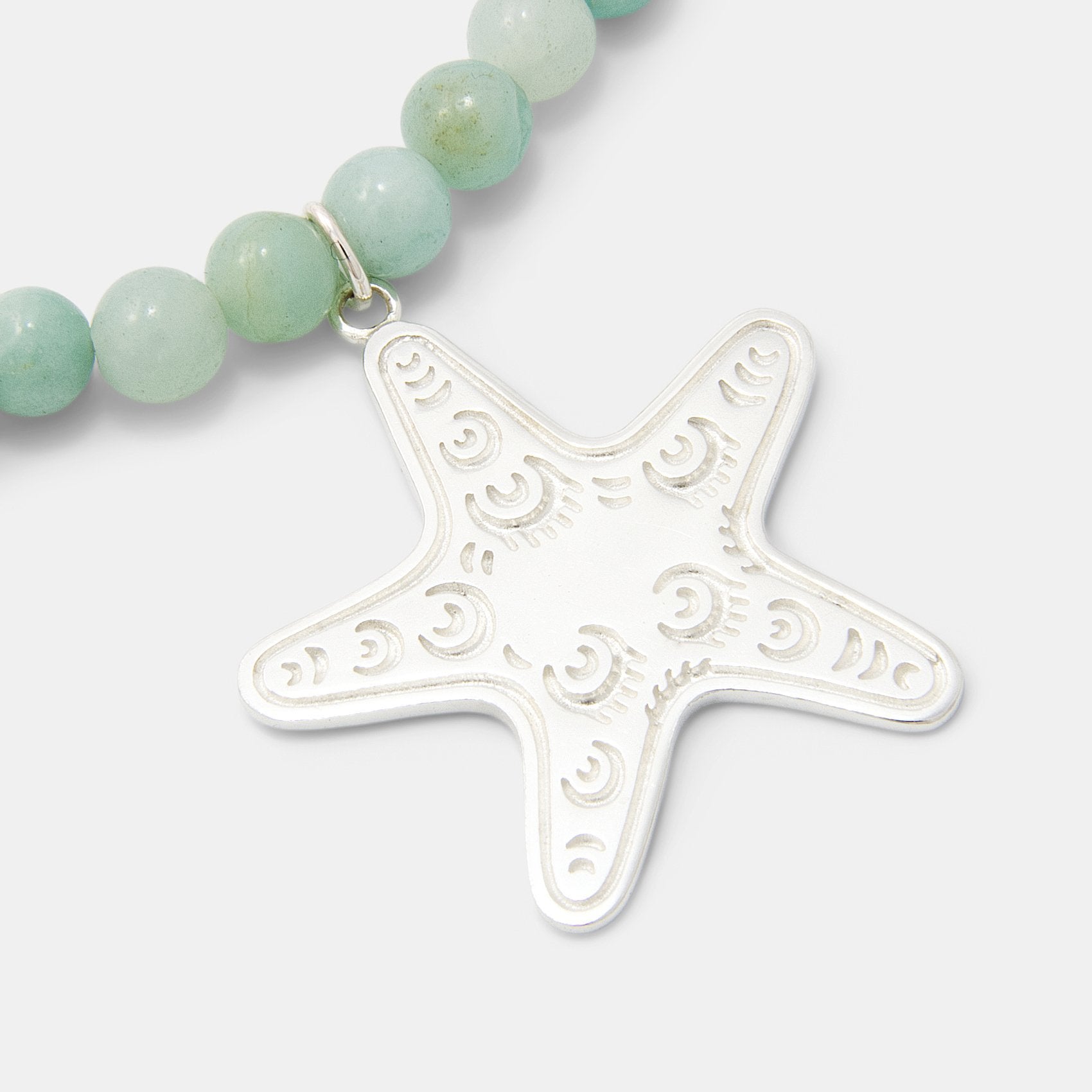 Starfish Pendant on Amazonite Beaded Necklace