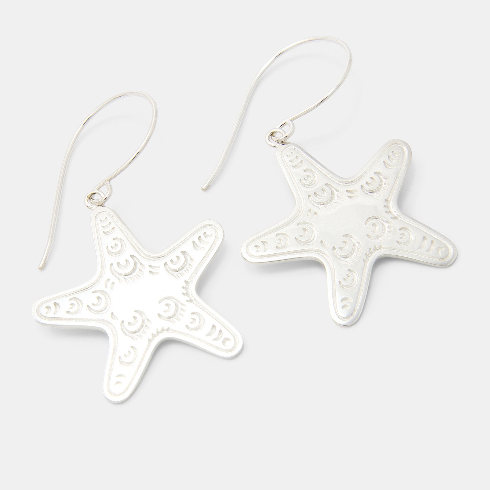 Starfish Silver Dangle Earrings