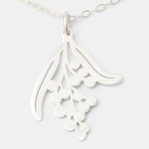 Wattle Branch Silver Pendant Necklace